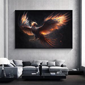 Anka Kuşu Kanvas Baskıları; Ejderha Kanvas Tablosu; Kırmızı Anka