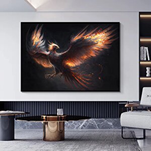 Anka Kuşu Kanvas Baskıları; Ejderha Kanvas Tablosu; Kırmızı Anka 20x30 cm