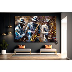Soyut Caz Müzik Duvar Sanatı; Jazz Kanvas; Afrikalı Duvar Sanatı