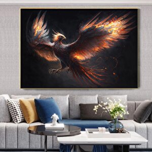 Anka Kuşu Kanvas Baskıları; Ejderha Kanvas Tablosu; Kırmızı Anka