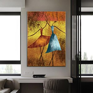 Renkli Sanat Eseri – Yağlı Boya Baskısı; Balerin Suluboya; Bale Kanvas; Dans Sanatı; Afrikalı Kadın 70x100 cm