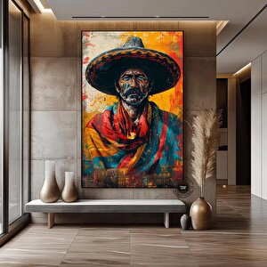 Meksika Duvar Sanatı, Mariachi Baskısı, Meksika Duvar Dekoru, Meksika Kültürü 80x150 cm