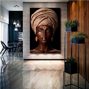 Modern Afrikalı Kadın Tablosu – Oturma Odası Dekoru, Etnik Kadın Sanatı