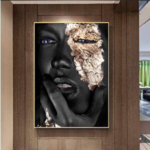 Modern Afrikalı Kadın Tablosu – Oturma Odası Dekoru, Etnik Kadın Sanatı 90x150 cm