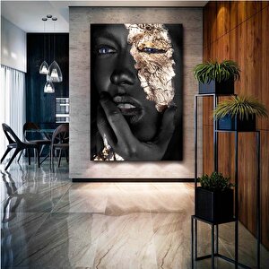 Modern Afrikalı Kadın Tablosu – Oturma Odası Dekoru, Etnik Kadın Sanatı 90x150 cm