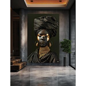Afrikalı Etnik Kadın Kanvas; Afrikalı Kadın Duvar Sanatı; Afrika Kanvas Sanatı; Renkli Kanvas; Etnik