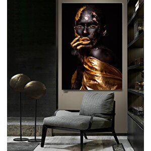 Modern Afrikalı Kadın Tablosu – Oturma Odası Dekoru, Etnik Kadın Sanatı 90x150 cm