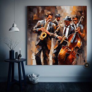 Caz Duvar Dekoru; Caz Orkestrası Sanatı; Müzik Duvar Sanatı; Oturma Odası Dekoru