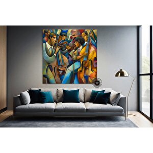 Caz Duvar Dekoru, Caz Orkestra Sanatı, Müzik Duvar Sanatı, Oturma Odası Dekoru, Picasso Tarzı