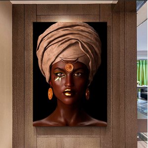 Modern Afrikalı Kadın Tablosu – Oturma Odası Dekoru, Etnik Kadın Sanatı 20x30 cm
