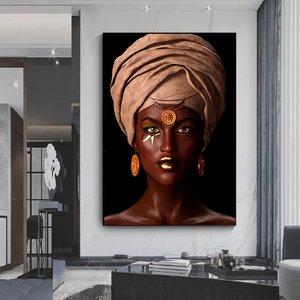 Modern Afrikalı Kadın Tablosu – Oturma Odası Dekoru, Etnik Kadın Sanatı 20x30 cm