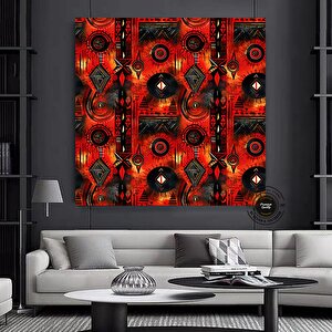 Afrikalı Kültür Duvar Sanatı, Soyut Afrika Duvar Sembolleri, Etnik Hediye Kanvası 50x50 cm