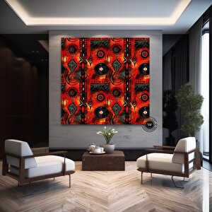 Afrikalı Kültür Duvar Sanatı, Soyut Afrika Duvar Sembolleri, Etnik Hediye Kanvası 50x50 cm