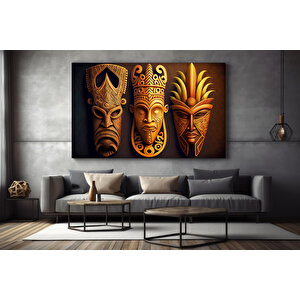 Kabile Maskesi Kanvas Baskı, Afrikalı Maske, Etnik Dekor, Kabile Sanatı
