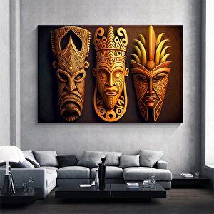Kabile Maskesi Kanvas Baskı, Afrikalı Maske, Etnik Dekor, Kabile Sanatı