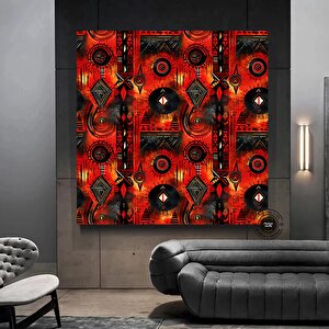 Afrikalı Kültür Duvar Sanatı, Soyut Afrika Duvar Sembolleri, Etnik Hediye Kanvası 70x70 cm