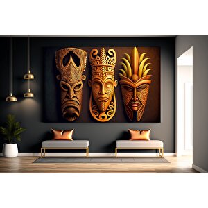 Kabile Maskesi Kanvas Baskı, Afrikalı Maske, Etnik Dekor, Kabile Sanatı 30x40 cm