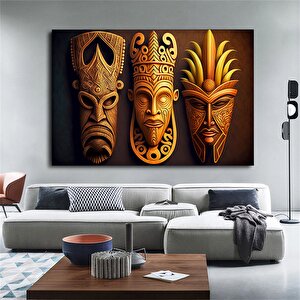 Kabile Maskesi Kanvas Baskı, Afrikalı Maske, Etnik Dekor, Kabile Sanatı 30x40 cm