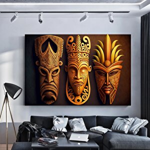 Kabile Maskesi Kanvas Baskı, Afrikalı Maske, Etnik Dekor, Kabile Sanatı