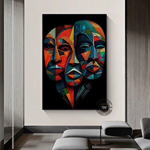 Afrika Soyut Sanat Çok Renkli Poster; Etnik Duvar Dekoru; Afrika Kültürü 90x150 cm