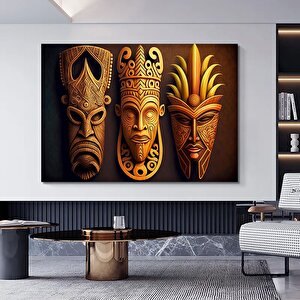 Kabile Maskesi Kanvas Baskı, Afrikalı Maske, Etnik Dekor, Kabile Sanatı 120x180 cm