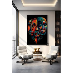 Afrika Soyut Sanat Çok Renkli Poster; Etnik Duvar Dekoru; Afrika Kültürü 90x180 cm