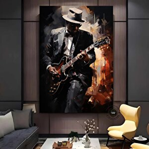 Caz Müzisyeni Posteri, Afro Caz Tablosu, Afrika-amerikan Erkek Portresi