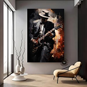 Caz Müzisyeni Posteri, Afro Caz Tablosu, Afrika-amerikan Erkek Portresi