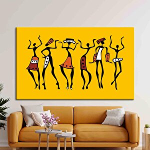Afrika Dansçıları; Afrika Duvar Sanatı; Afrika Eseri; Afrika Kadın Baskısı; Etnik Kanvas; Dansçı Tab