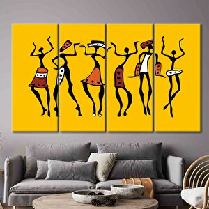 Afrika Dansçıları; Afrika Duvar Sanatı; Afrika Eseri; Afrika Kadın Baskısı; Etnik Kanvas; Dansçı Tab
