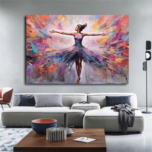 Balerin Graffiti Posteri – Dans Eden Balerin Duvar Sanatı; Sokak Sanatı Kanvas 80x150 cm