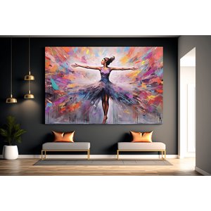 Balerin Graffiti Posteri – Dans Eden Balerin Duvar Sanatı; Sokak Sanatı Kanvas 80x150 cm