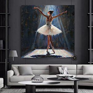 Balerin Tablosu, Çok Renkli Posteri, Bale Sanatı, Büyük Duvar Dekoru 60x60 cm