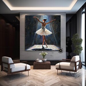 Balerin Tablosu, Çok Renkli Posteri, Bale Sanatı, Büyük Duvar Dekoru 60x60 cm