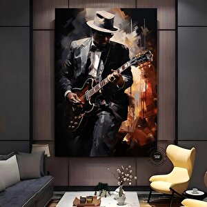 Caz Müzisyeni Posteri, Afro Caz Tablosu, Afrika-amerikan Erkek Portresi