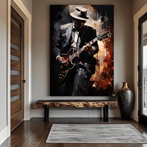 Caz Müzisyeni Posteri, Afro Caz Tablosu, Afrika-amerikan Erkek Portresi