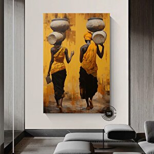 Afrikalı Etnik Kadın Kanvas; Afrikalı Kadın Duvar Sanatı; Renkli Kanvas; Etnik Dekor; Afrika Stili 100x200 cm