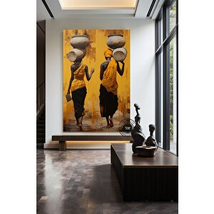 Afrikalı Etnik Kadın Kanvas; Afrikalı Kadın Duvar Sanatı; Renkli Kanvas; Etnik Dekor; Afrika Stili