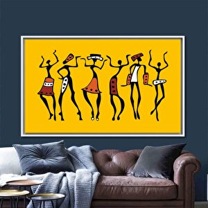 Afrika Dansçıları; Afrika Duvar Sanatı; Afrika Eseri; Afrika Kadın Baskısı; Etnik Kanvas; Dansçı Tab 40x60 cm