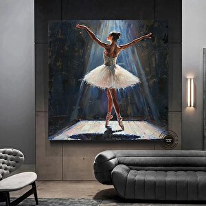 Balerin Tablosu, Çok Renkli Posteri, Bale Sanatı, Büyük Duvar Dekoru 50x50 cm
