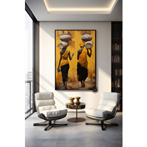 Afrikalı Etnik Kadın Kanvas; Afrikalı Kadın Duvar Sanatı; Renkli Kanvas; Etnik Dekor; Afrika Stili 70x100 cm