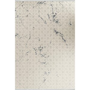 Pamuk Dokuma Taban Halı – Gri; Krem – Eskitilmiş Görünümlü Geometrik Desen, Makinede Yıkanabilir, Kolay Temizlenebilir, Toz Ve Tüy Tutmaz, Kaymaz, Evcil Hayvan Dostu 80x80 cm