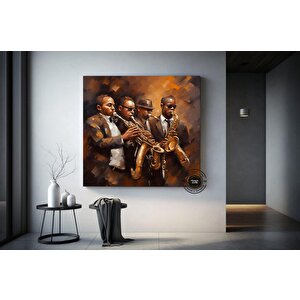 Caz Duvar Dekoru, Caz Orkestra Sanatı, Müzik Duvar Sanatı, Caz Duvar Sanatı, Oturma Odası Dekoru