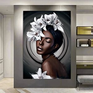 Etnik Kanvas Sanatı; Kadın Duvar Sanatı; Afrika Kadın Sanatı; Etnik Ev Dekoru; Çok Renkli Kanvas 80x120 cm