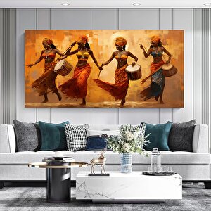 Renkli Afrikalı Kızlar Ve Müzisyenler Kanvas – Etnik Müzik Ve Dans Teması; Afrikalı Kızlar Stili