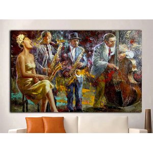 Caz Müzisyeni Poster Kanvasları, Caz Kadın Şarkıcı Sanatı, Caz Posterleri, Enstrüman Tabloları 90x180 cm