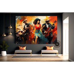 Caz Duvar Sanatı; Büyük Soyut Modern Tablo 30x40 cm