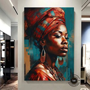 Afrikalı Kadın Etnik Kanvas
