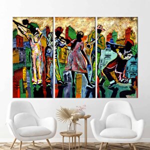 Soyut Caz Müzik Baskısı, Modern Sanat, Renkli Caz Temalı Kanvas, Müzik Odası İçin 40x60 cm