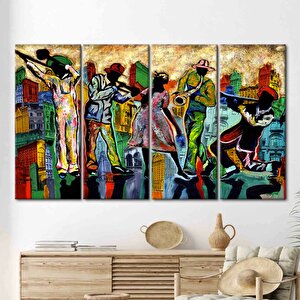 Soyut Caz Müzik Baskısı, Modern Sanat, Renkli Caz Temalı Kanvas, Müzik Odası İçin